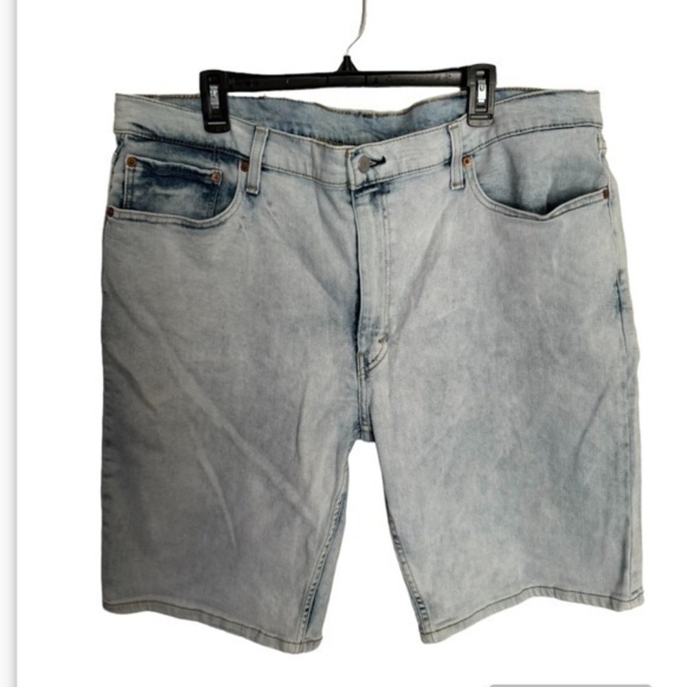 LEVIS mens 502 light wash taper denim jeans shorts size 42